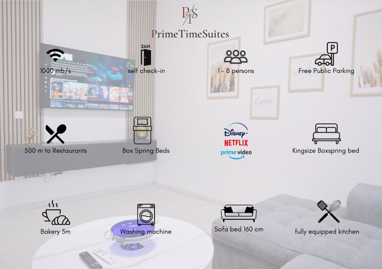 Primetime Suite Fuer 8+Kueche/Wifi Essen Exterior foto